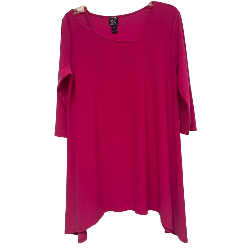 Clara Sun Woo Size M Fuchsia Tunic 3/4‎ Sleeve